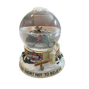 Vintage Harley Davidson Snow Globe Life’s Too Short Not To Believe FLAW‎ READ